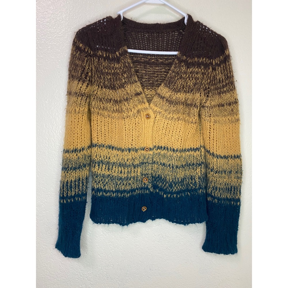 Ulla Johnson Paola Cardigan Baby Alpaca Wool Ombre Knit  Sweater Size Small